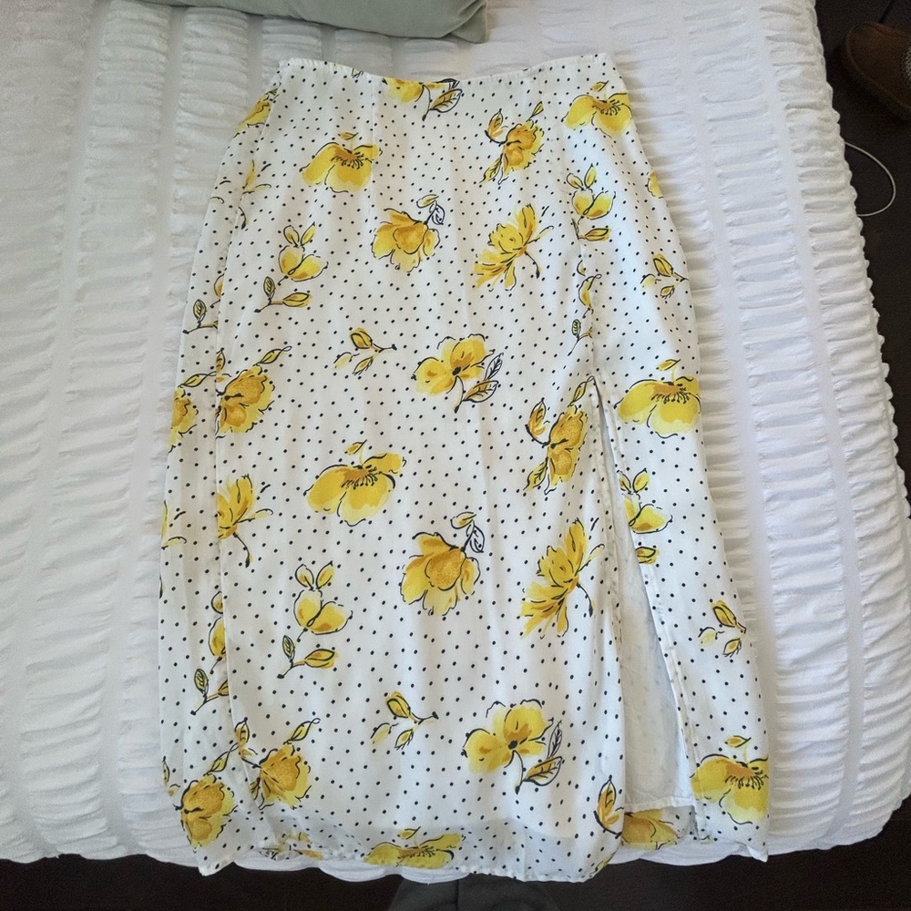 Abercrombie and Fitch Floral Midi Skirt w/ Slit